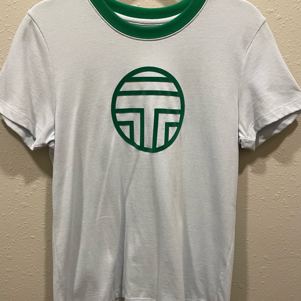 Tory Sport White Tee with Green Emblem
